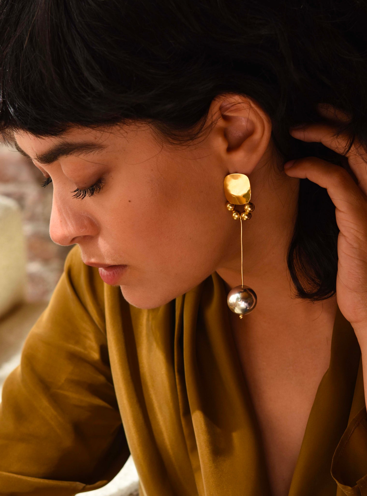 Boucles d'oreilles Antoinette bicolore