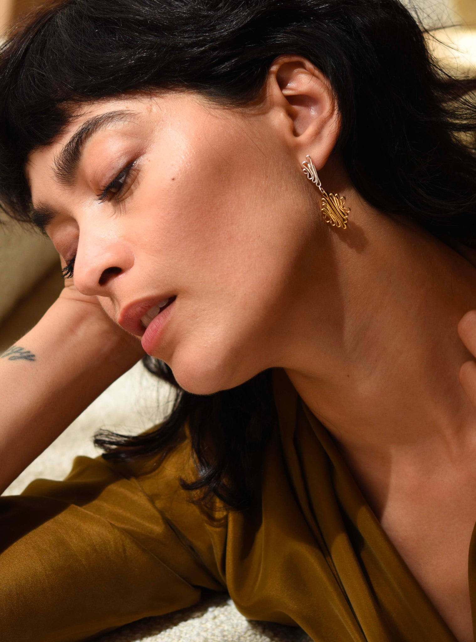 Boucles d'oreilles Dalva bicolore